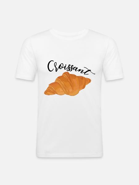 Croissant - Französisches Essen - Männer Slim Fit T-Shirt - Weiß