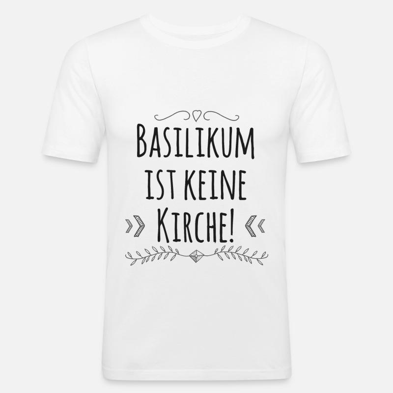 Kochen Spruch Basilikum - Männer Slim Fit T-Shirt - Weiß