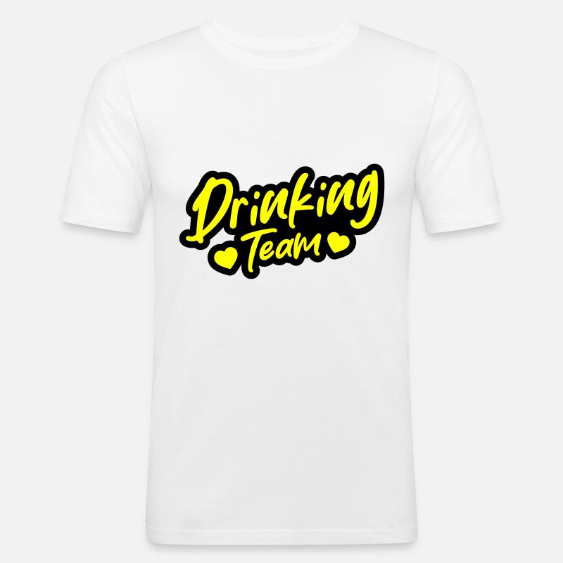Drinking Team - Männer Slim Fit T-Shirt - Weiß
