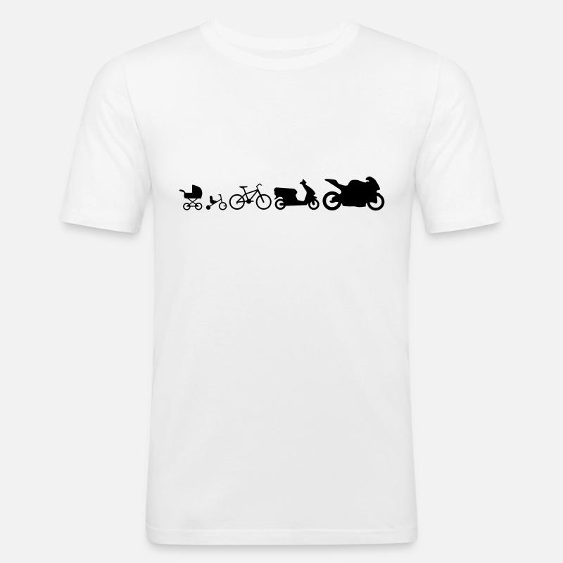 Motorrad Evolution em582 - Männer Slim Fit T-Shirt - Weiß