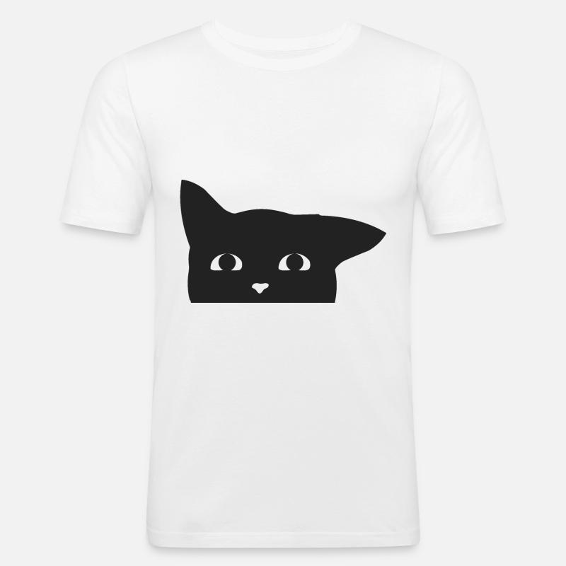 Katze - Männer Slim Fit T-Shirt - Weiß