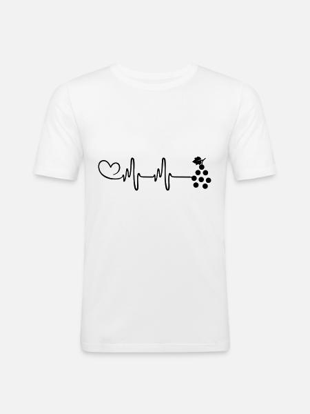 Grapes Pulse Heart - Men's Slim Fit T-Shirt - white