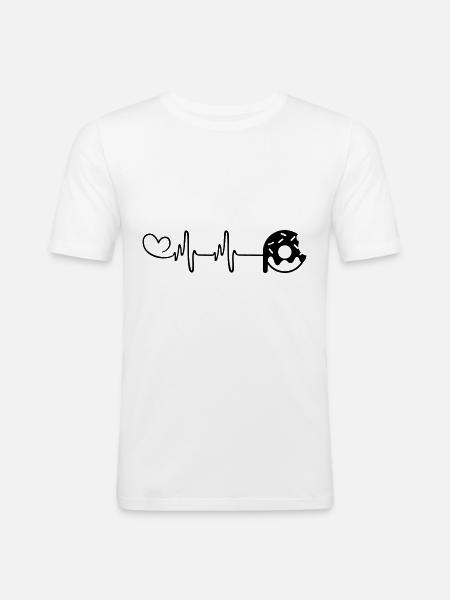 Donut Pulse Heart - Men's Slim Fit T-Shirt - white