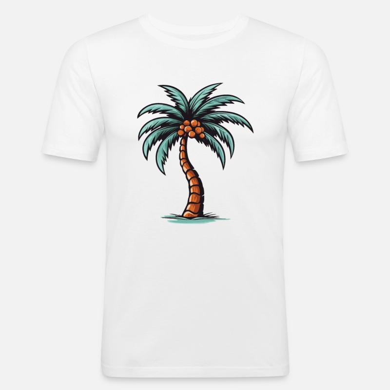 Palm Tree Icon - Men's Slim Fit T-Shirt - white
