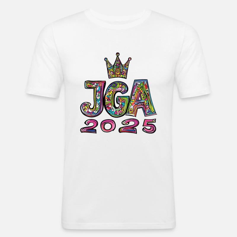 Jga 2025 Junggesellenabschied - Männer Slim Fit T-Shirt - Weiß