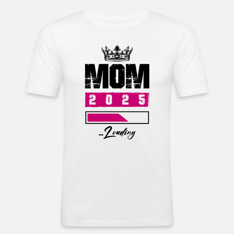 Mama 2025 Loading Mom - Männer Slim Fit T-Shirt - Weiß