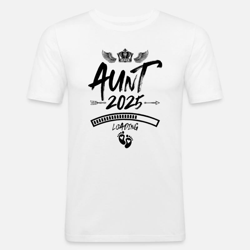 Aunt 2025 Loading Saying - Men's Slim Fit T-Shirt - white