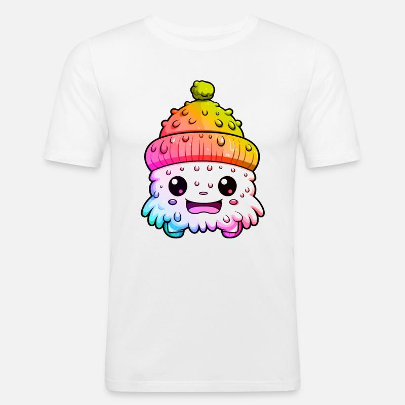 Winter Eskimo Comic Winterlich - Männer Slim Fit T-Shirt - Weiß