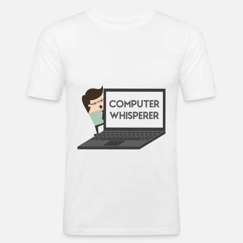 Computer Whisperer Programmierer Informatiker - Männer Slim Fit T-Shirt - Weiß