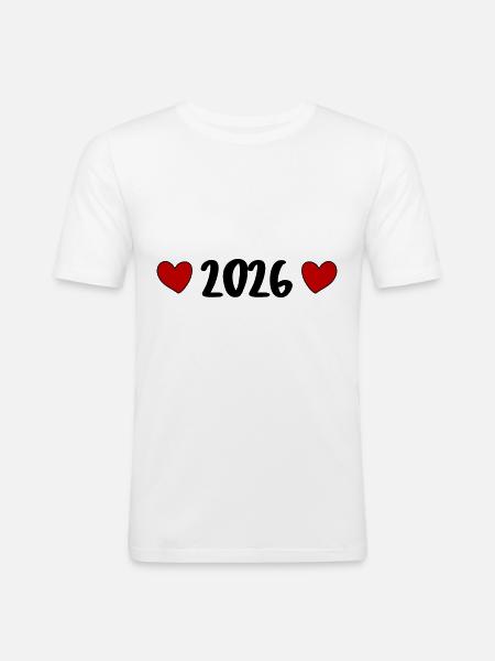 2026 Heart - Men's Slim Fit T-Shirt - white