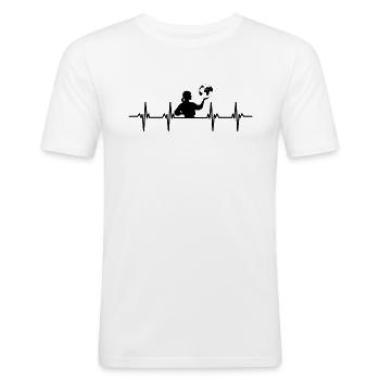 Continents Europe Asie Amérique du Nord Amérique Terre - T-shirt près du corps Homme - blanc - Devant - Nik (191cm)