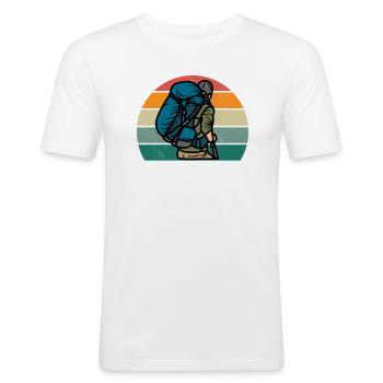 Randonneurs Randonneurs Montagnes Vallée de montagne Vallées Randonnée pédestre - T-shirt près du corps Homme - blanc - Devant - Nik (191cm)