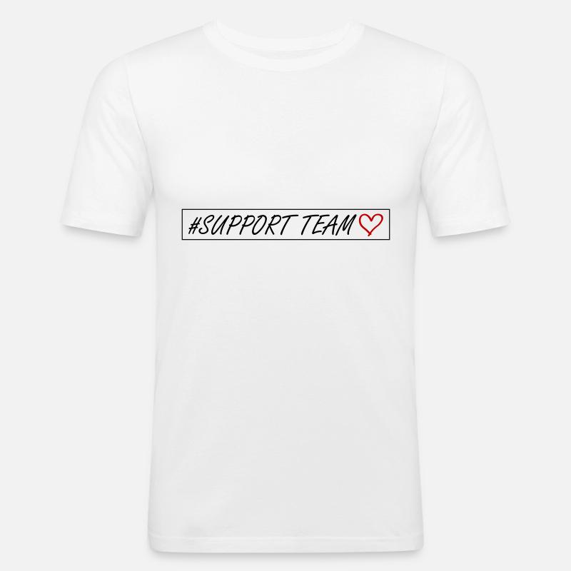 Support Team Herz - Männer Slim Fit T-Shirt - Weiß