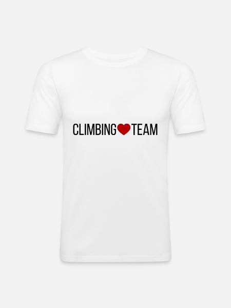 Climbing Team Herz - Männer Slim Fit T-Shirt - Weiß