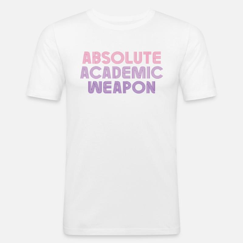 Studenten Absolute Academic Weapon - Männer Slim Fit T-Shirt - Weiß