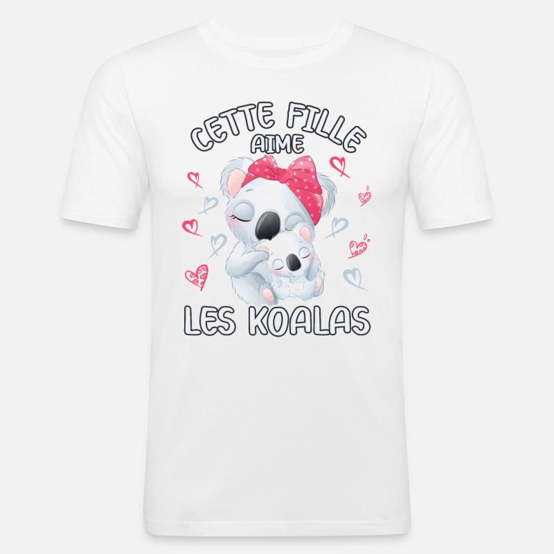 Dieses Mädchen Liebt Koalas - Männer Slim Fit T-Shirt - Weiß