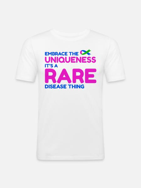 Unique Rare Disease Raise Awareness - Men's Slim Fit T-Shirt - white