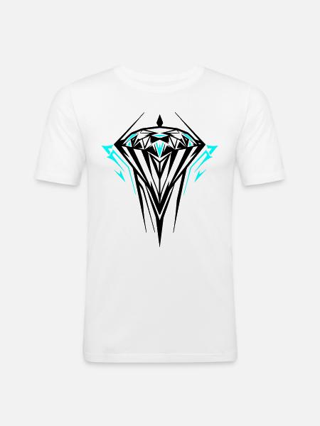 Diamond Jewel Gemstone - Men's Slim Fit T-Shirt - white