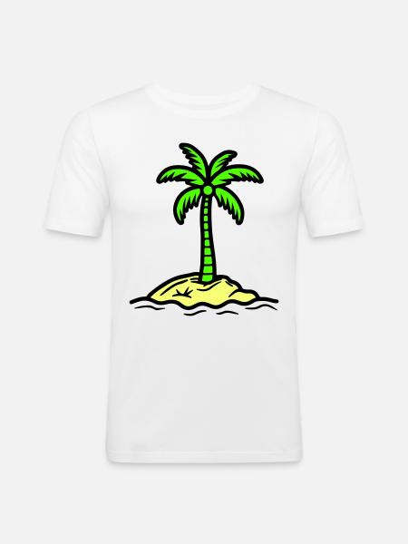 Palm Island Summer - Men's Slim Fit T-Shirt - white