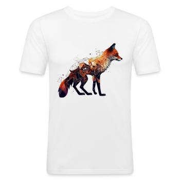 Fuchs Tierliebhaber Tierisch Tier Geschenkidee - Männer Slim Fit T-Shirt - Weiß - Vorne - Nik (191cm)
