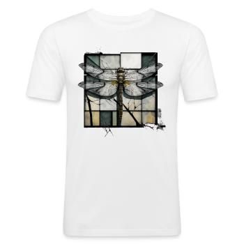 Libellule Insectes Art Cadeau Oeuvre d’art Animal - T-shirt près du corps Homme - blanc - Devant - Nik (191cm)