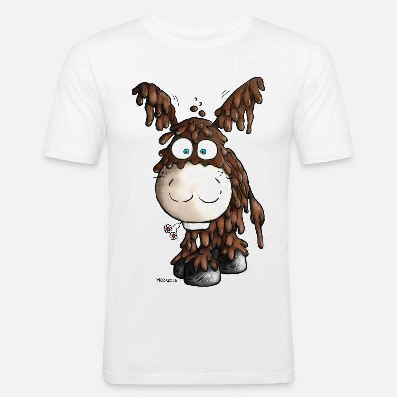 Drolliger Poitou Esel - Eselchen - Männer Slim Fit T-Shirt - Weiß