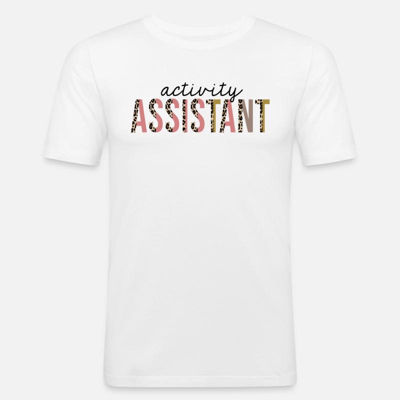 Activity Assistant Leopard Print Lustig - Männer Slim Fit T-Shirt - Weiß