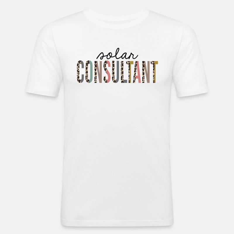 Solarberater Leopard Print Funny - Männer Slim Fit T-Shirt - Weiß