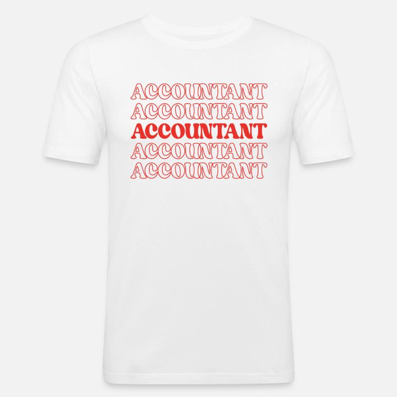 Buchhalter Buchhalter Finanzstatistik Daten - Männer Slim Fit T-Shirt - Weiß