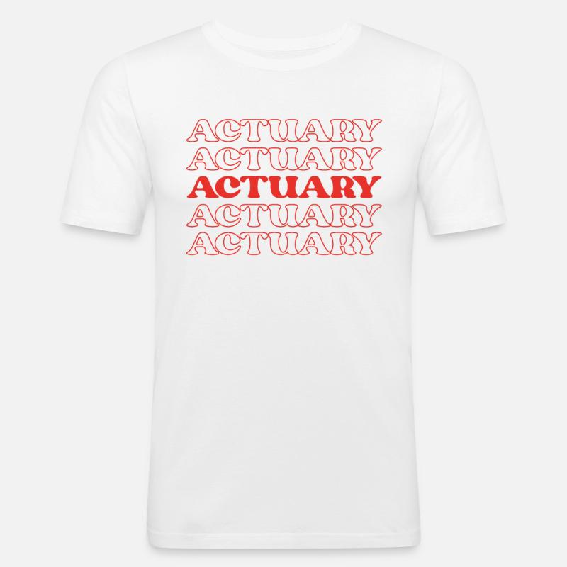 Aktuar Data Scientist Buchhalter Statistik - Männer Slim Fit T-Shirt - Weiß