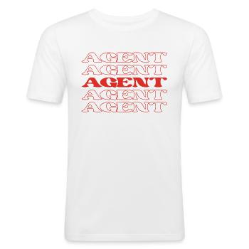 Agent Broker Operative Handler Agency - Men's Slim Fit T-Shirt - white - Front - Nik (191cm)