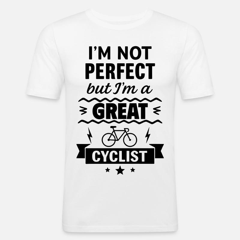 Super Radfahrer - Männer Slim Fit T-Shirt - Weiß