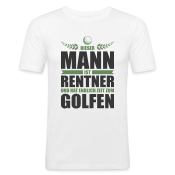 Rentner Rente Golf Golfspieler Pension Ruhestand - Männer Slim Fit T-Shirt - Weiß - Vorne - Nik (191cm)