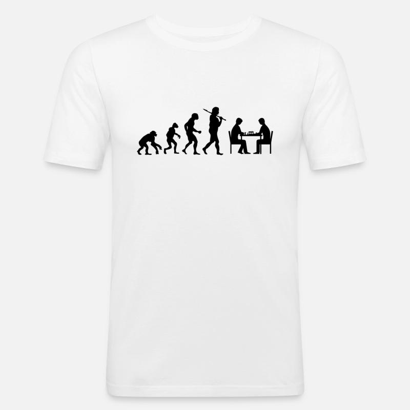 Evolution Chess - Men's Slim Fit T-Shirt - white
