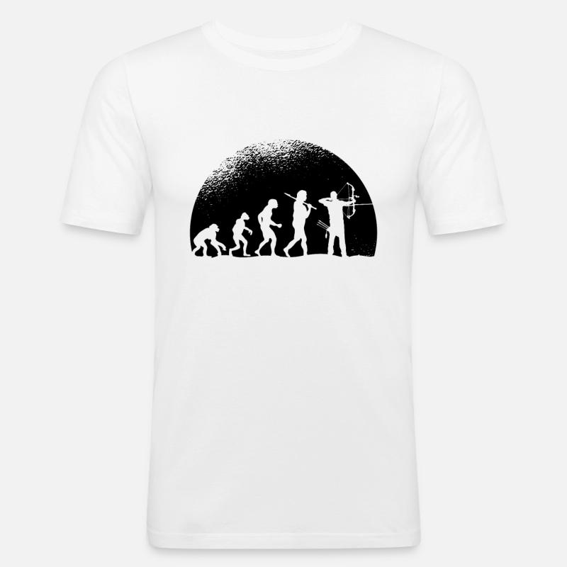 Evolution Tir à l’arc - T-shirt près du corps Homme - blanc