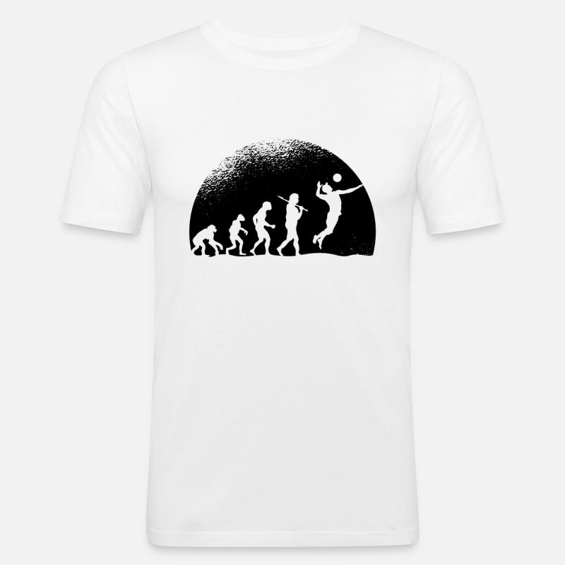Evolution Volleyball - Männer Slim Fit T-Shirt - Weiß