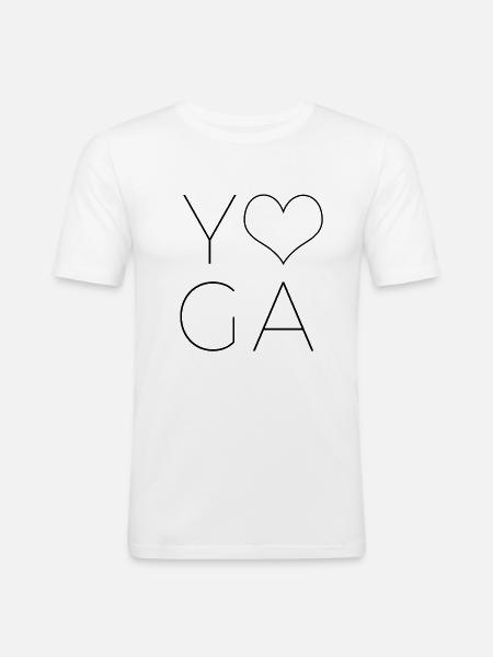 yoga - Men's Slim Fit T-Shirt - white