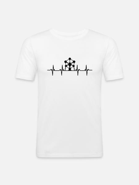 bruxelles flandern walonien antwerpen gent belgien - Herre Slim Fit T-Shirt - hvid