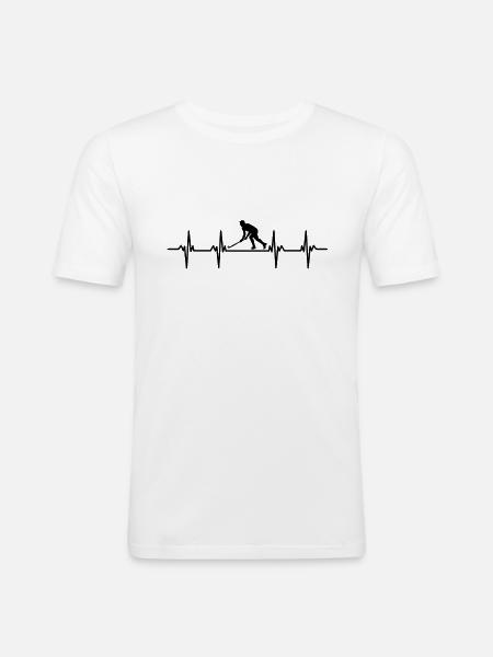 Joueur de hockey hockey sur gazon Hockey sur glace Hockey sur glace Hockey sur glace - T-shirt près du corps Homme - blanc