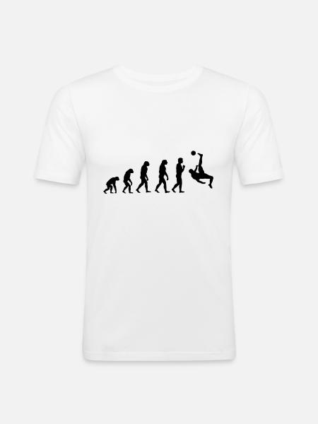 Fußball Evolution Geschenkidee - Männer Slim Fit T-Shirt - Weiß