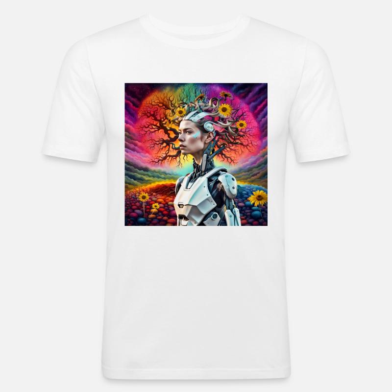 Android Tree - Men's Slim Fit T-Shirt - white