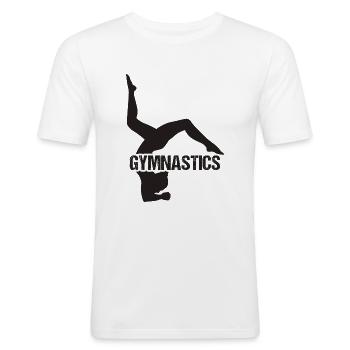 Gymnastique acrobatique - T-shirt près du corps Homme - blanc - Devant - Nik (191cm)