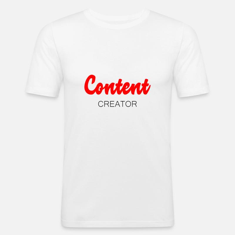 Content Creator Video YouTube - Männer Slim Fit T-Shirt - Weiß