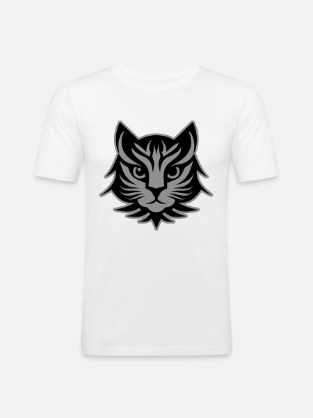 Cat Portrait Head - Men's Slim Fit T-Shirt - white