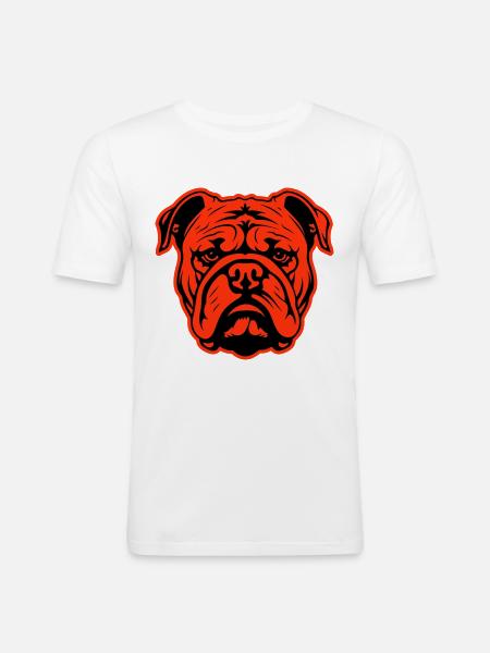 Bulldog Dog Head - Men's Slim Fit T-Shirt - white