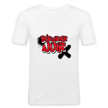 Bérurier noir - T-shirt près du corps Homme - blanc - Devant - Nik (191cm)