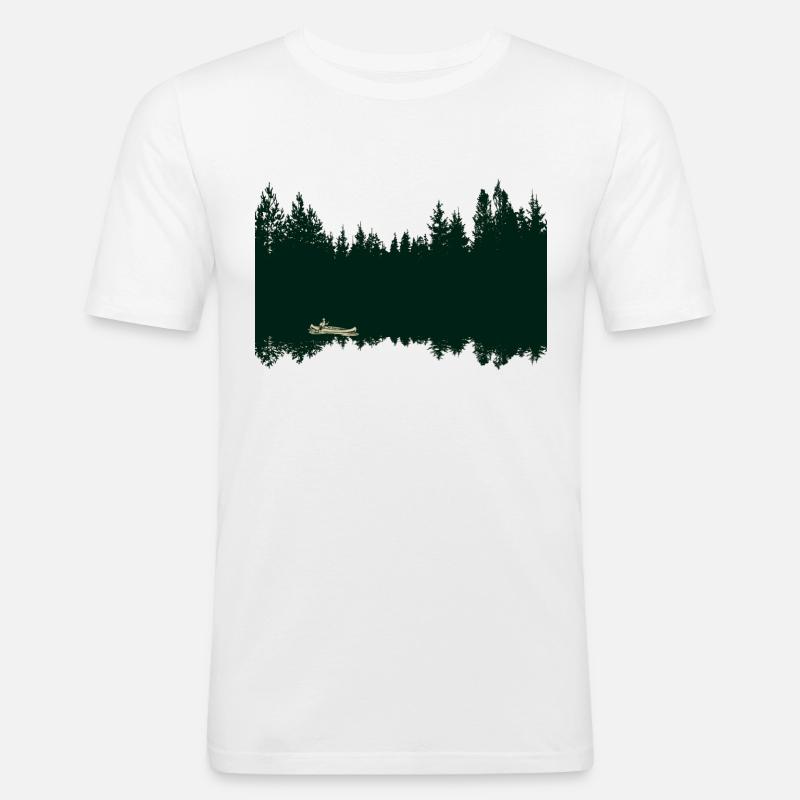 Kanu Forest - Männer Slim Fit T-Shirt - Weiß