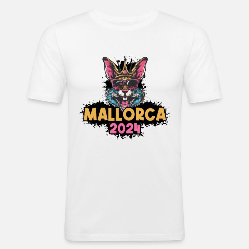 Mallorca 2024 Rabbit - Men's Slim Fit T-Shirt - white