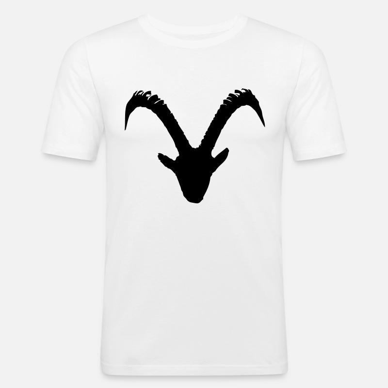 steinbock - Männer Slim Fit T-Shirt - Weiß