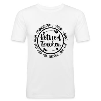 Pensionierter Lehrer geht in den Ruhestand - Männer Slim Fit T-Shirt - Weiß - Vorne - Nik (191cm)